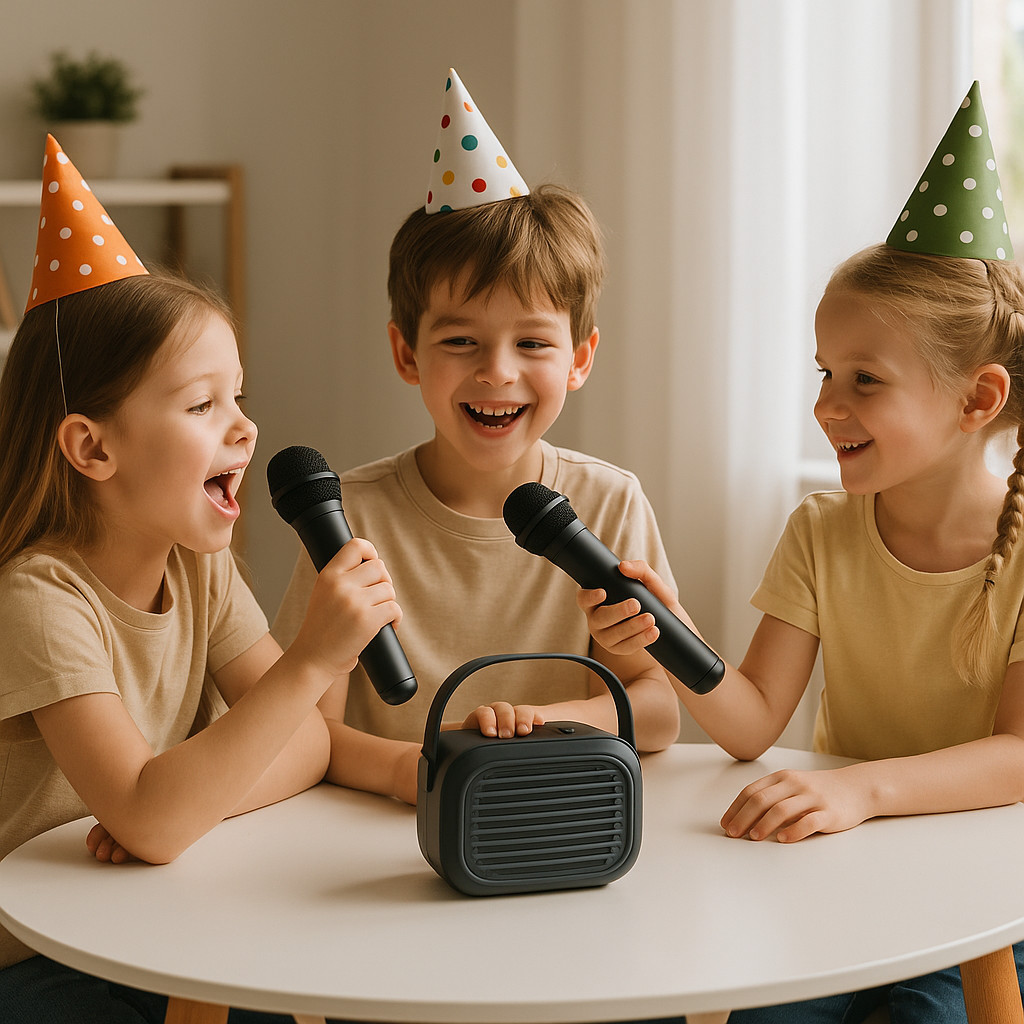 ERIHW KM02 Karaoke Machine Bluetooth Speaker 2 Wireless Microphones Set