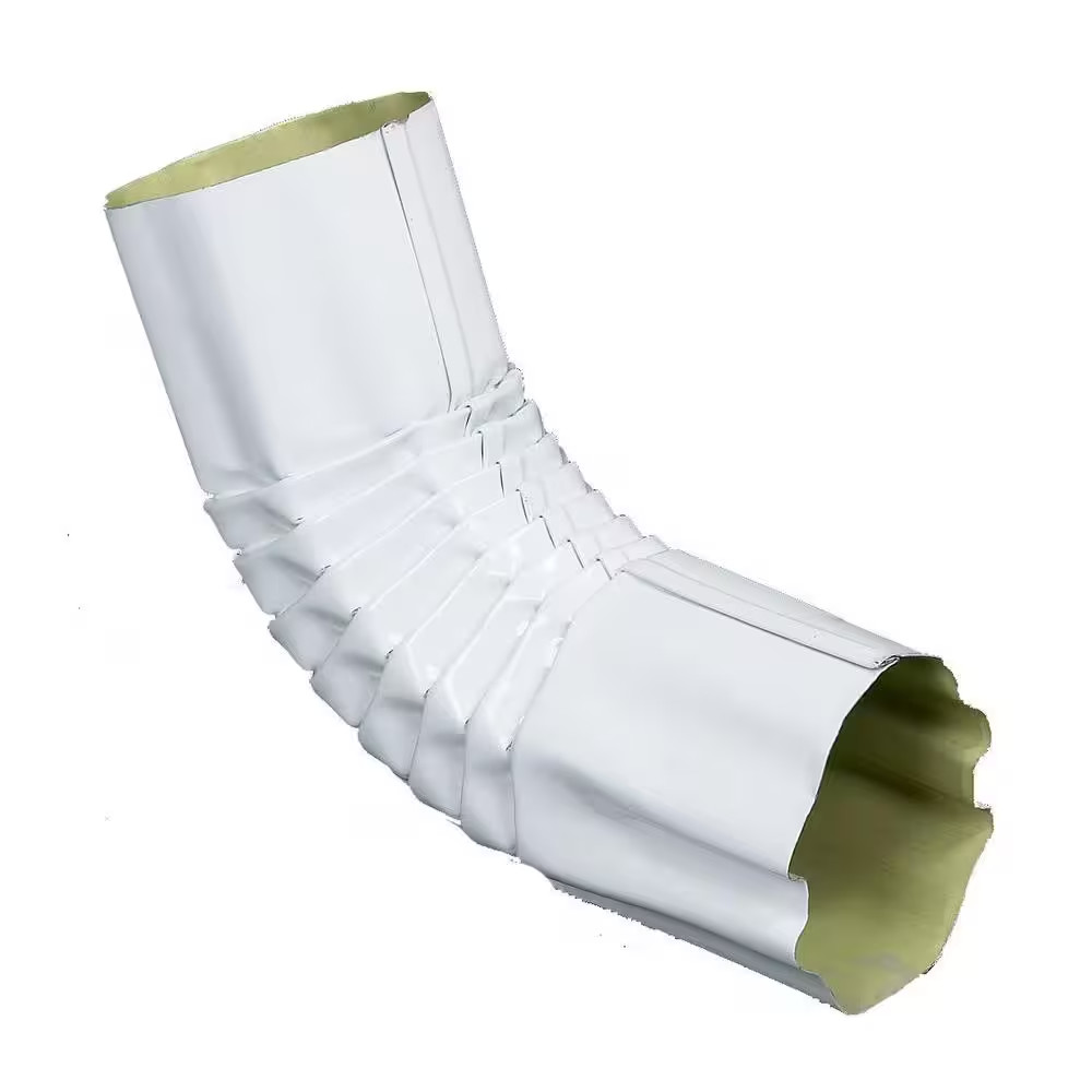3 In. Hi Gloss 80° White Aluminum round Corrugated 75° Elbow