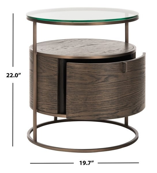 Safavieh Round 1 Drawer Nightstand, Reduced Price 2172726808 SFV6045A