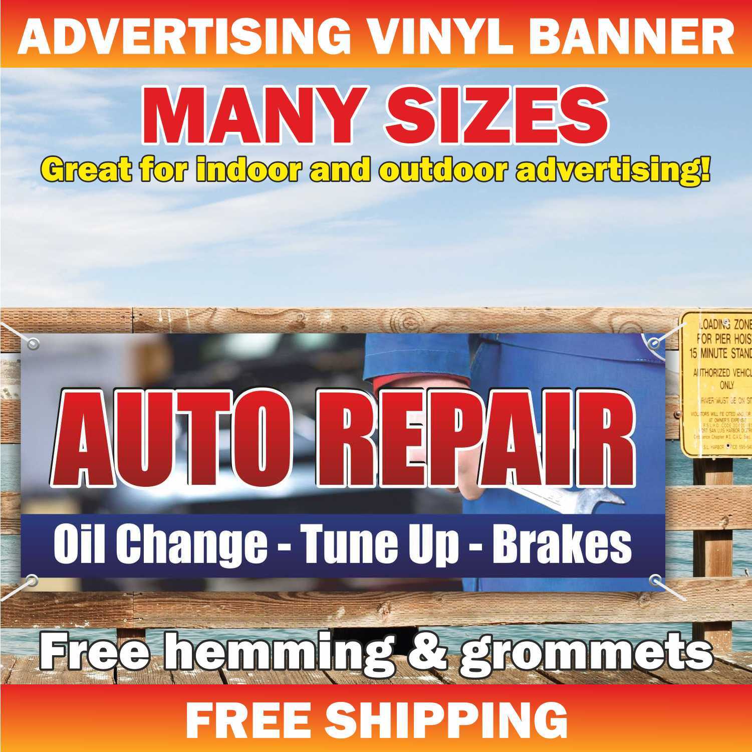 AUTO REPAIR Advertising Banner Vinyl Mesh Sign service mechanic change oil brake