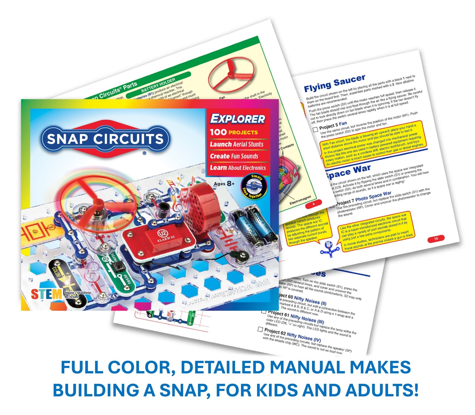 Jr. SC100, Electronics Explorer Kit, 100+ Projects, Stem, Child 8+, Elementary S