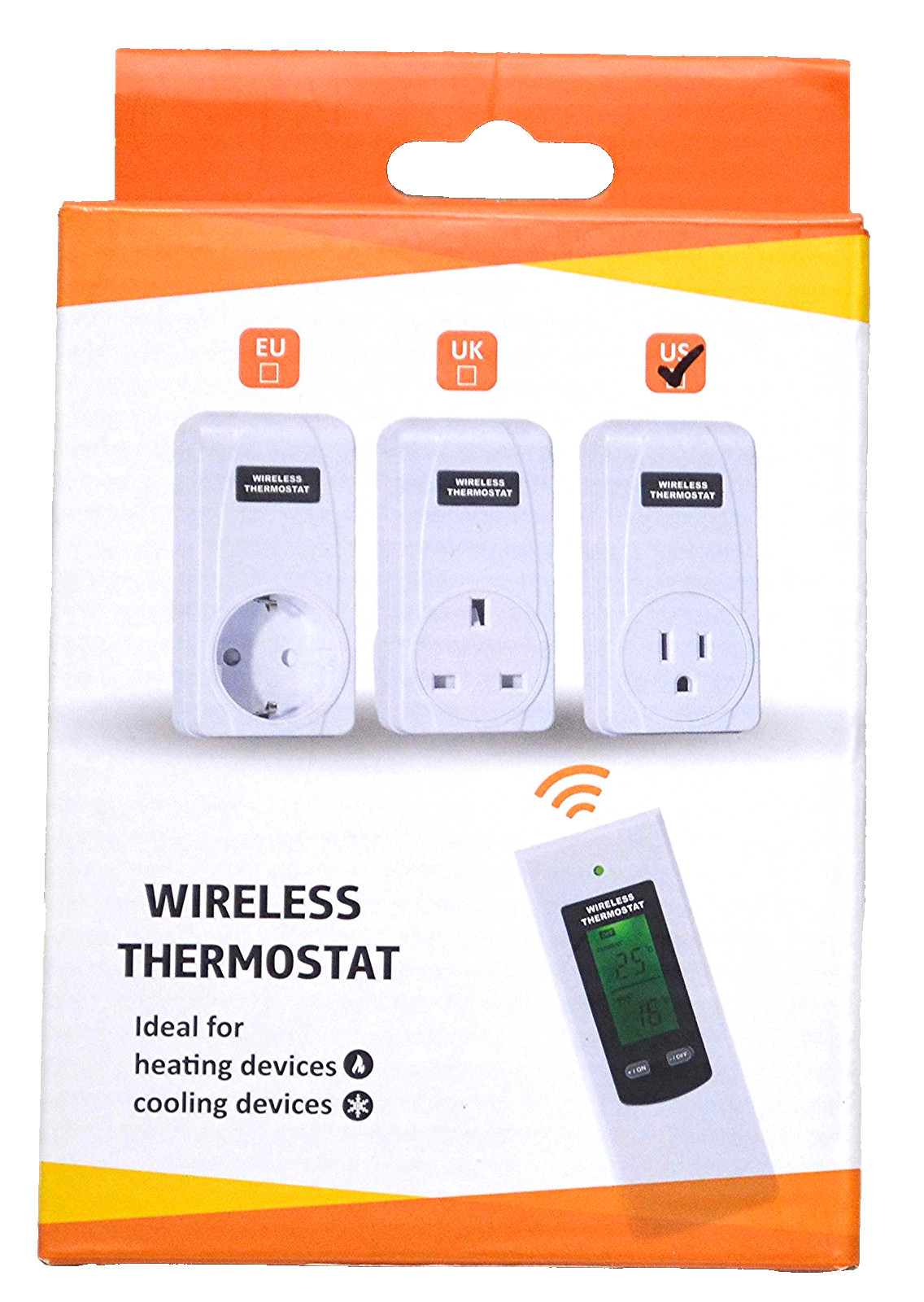Hycency Wireless Digital Thermostat W/Remote Module Display - Control - Black