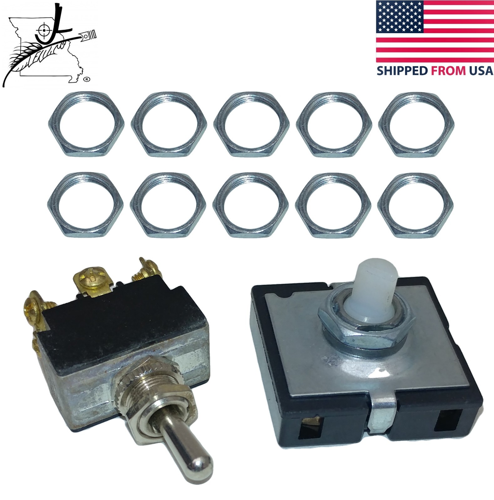 10x Ten 1/2" Toggle Switch Nuts Other Switches Secure Retaining Nut Replacement