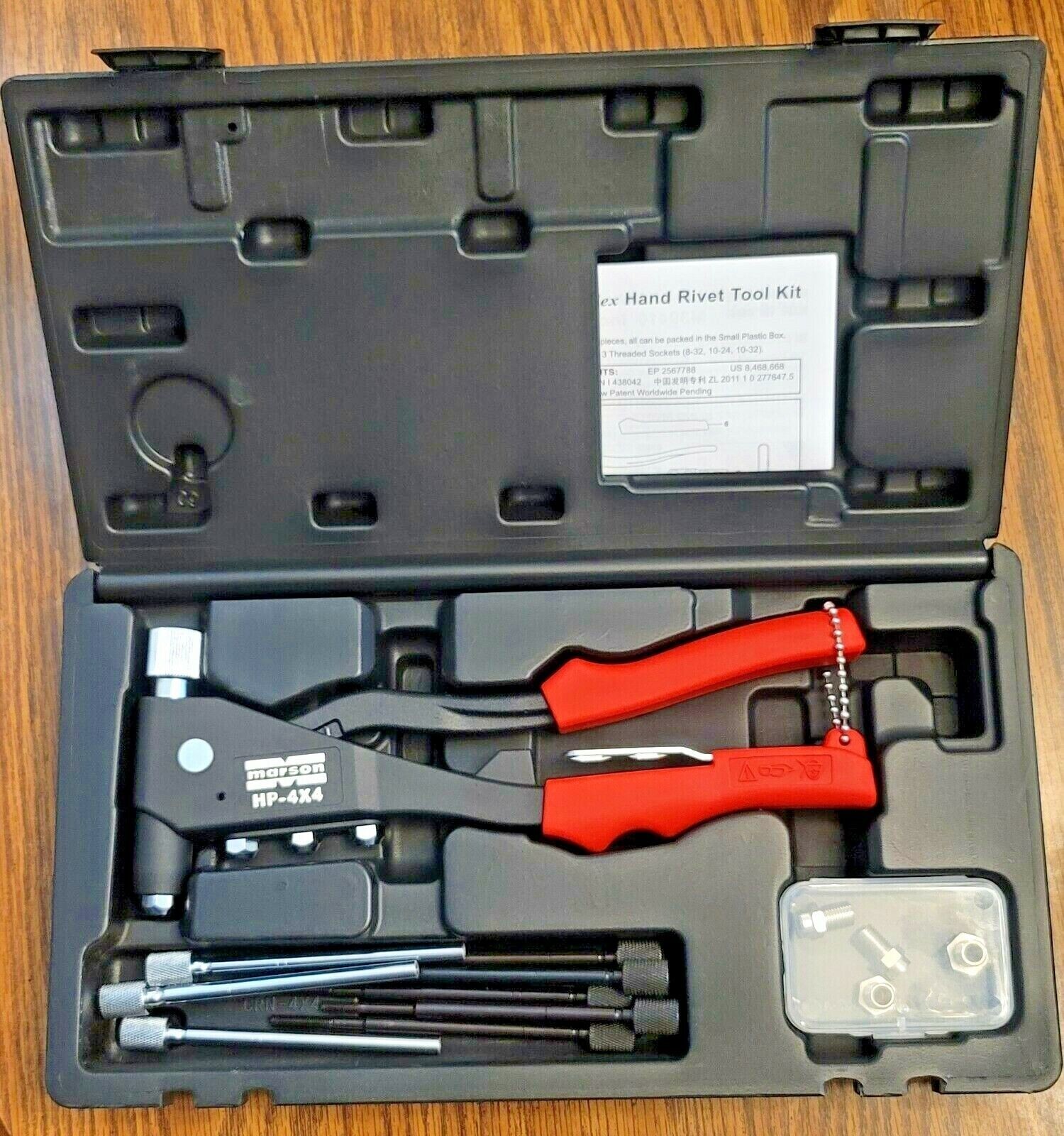 Marson HP-4X4 Multiplex Rivet Tool Set Pop Rivets, Rivet Nuts, Jack Nuts #M39410