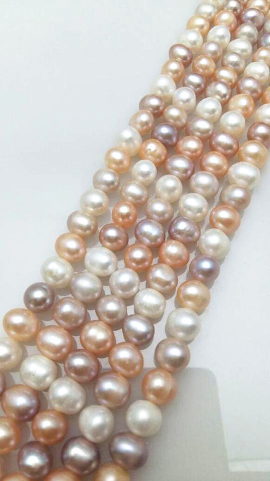 Beauty Natural Multicolor Akoya Freshwater Pearl Baroque Loose Beads 14.5"