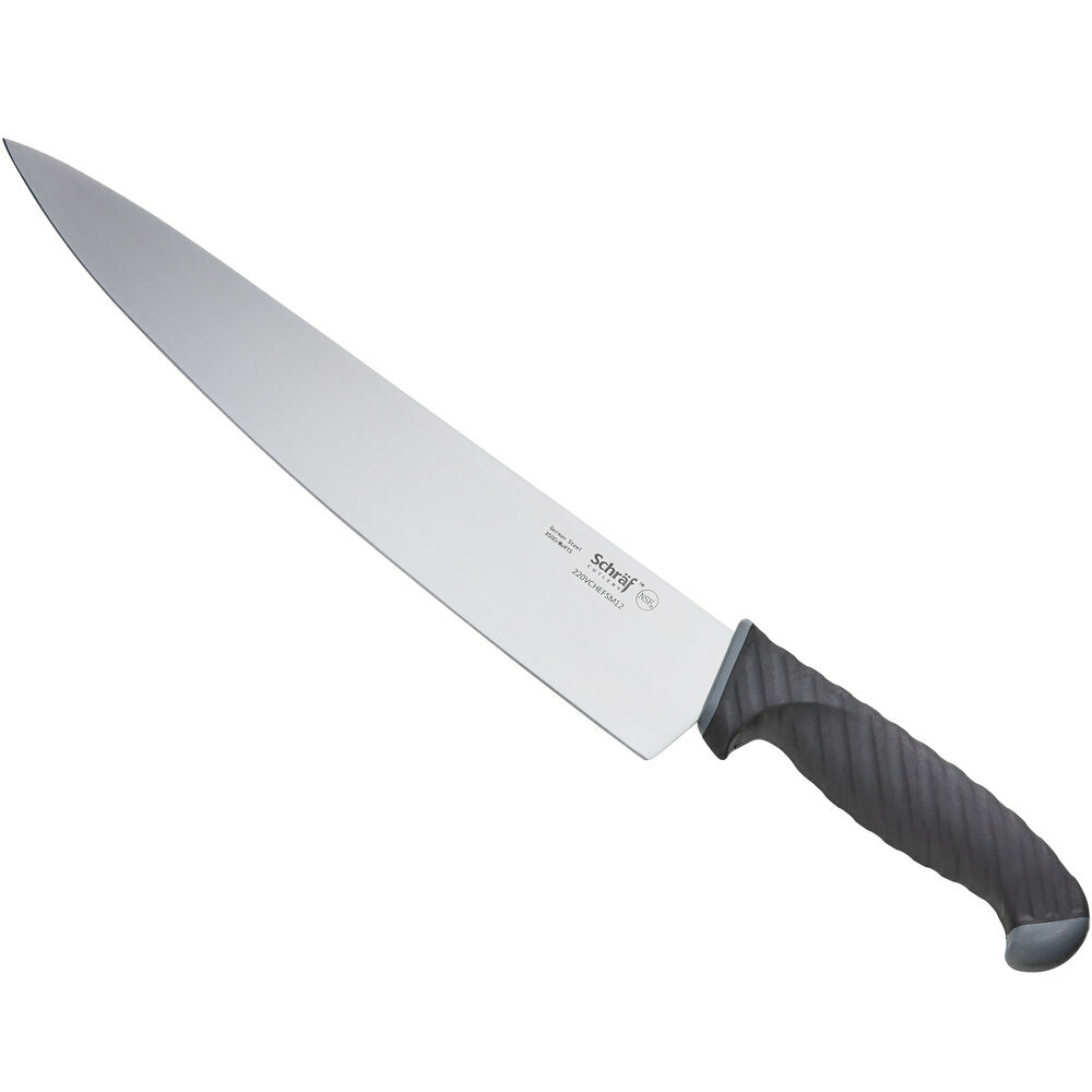 Schraf 12" Chef Knife with Gray TPRgrip Handle, NSF Listed