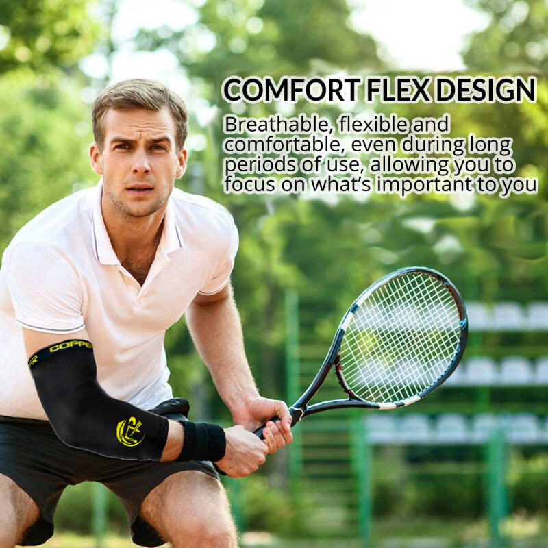 Copper Elbow Brace Compression Support Sleeve Arthritis Tendonitis Joint Pain HB