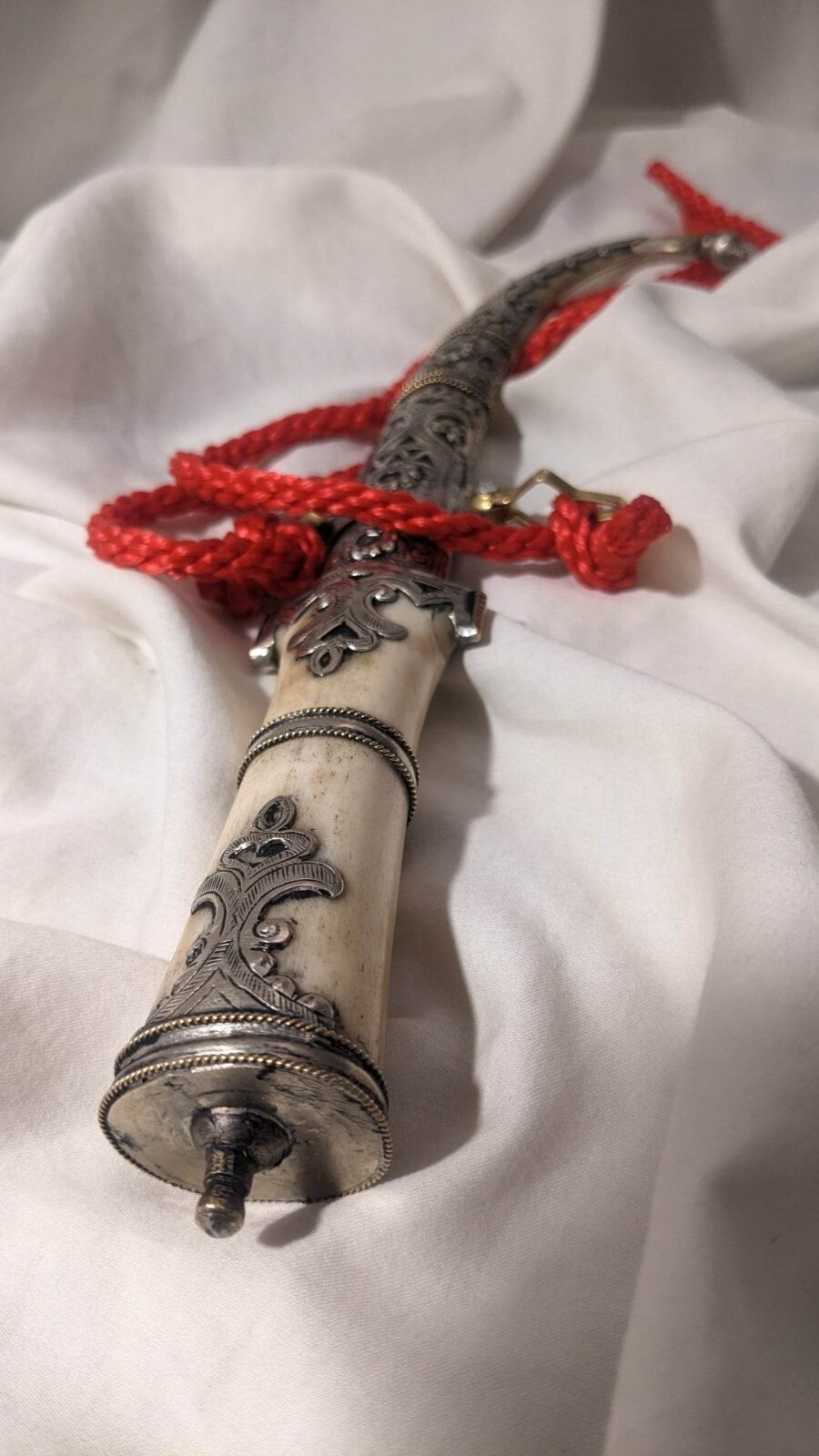 Authentic 12-1/4" Morocco Dagger Khanjar Handmade Silver Dagger Berber BEAUTIFUL