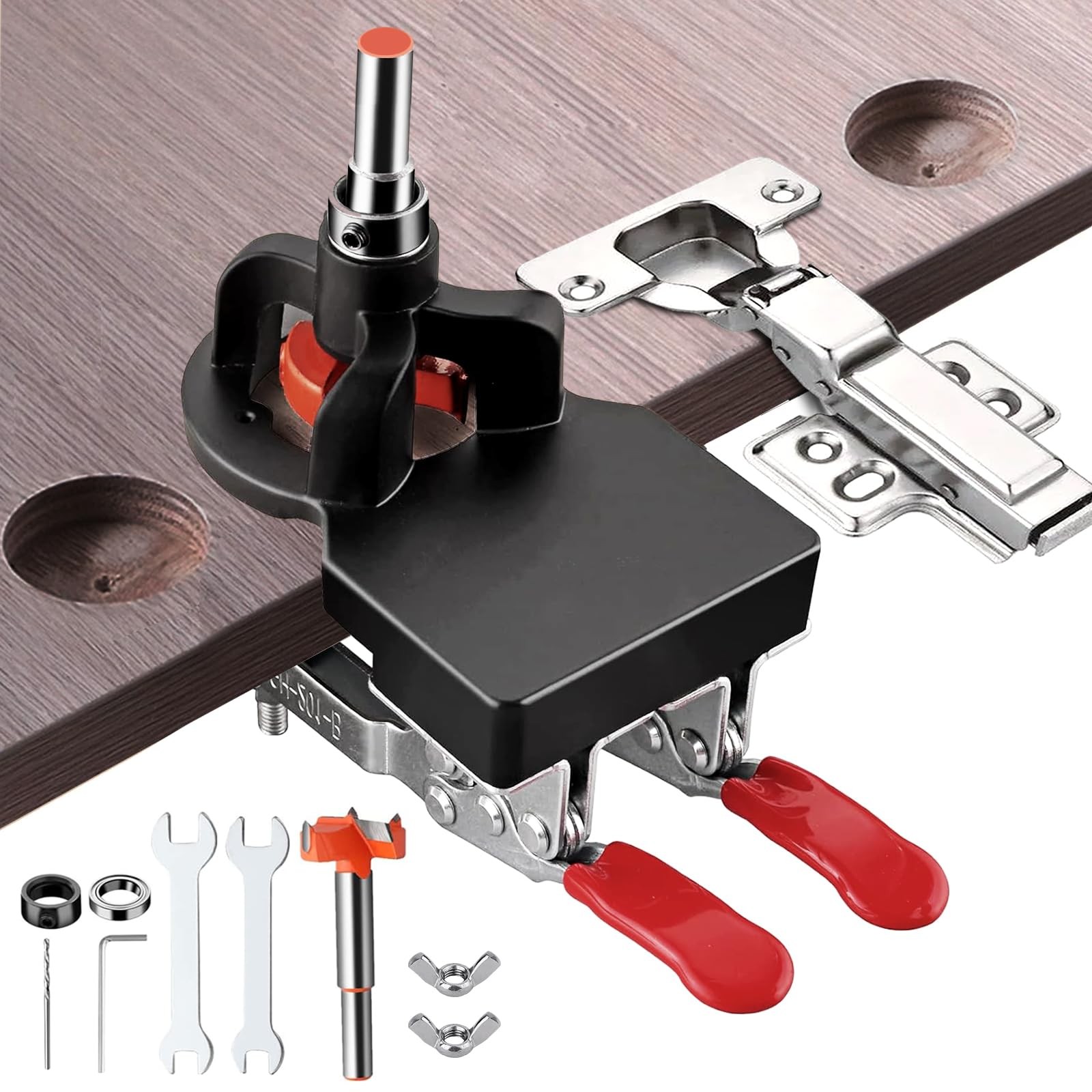 35mm Concealed Door Hinge, Accurate Locking Cabinet Hinge, Aluminum Alloy DIY.