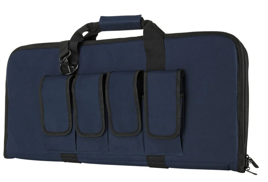 Tactical Rifle Pistol Travel Case DURABLE Padded Storage Carry Bag w/ Mag Pouch