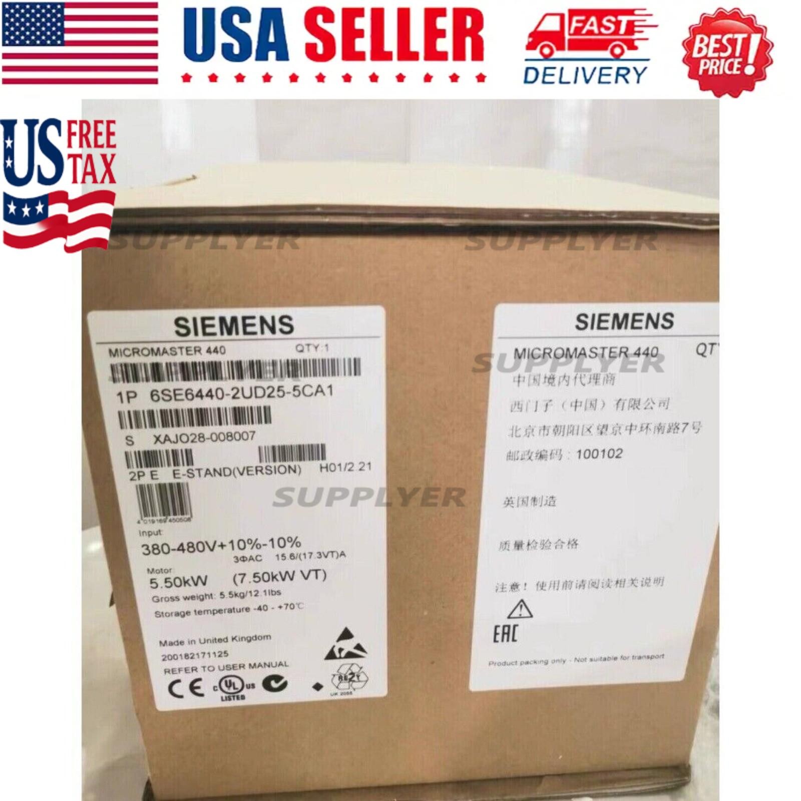 New Siemens 6SE6440-2UD25-5CA1 6SE64402UD255CA1 MICROMASTER440 without filter