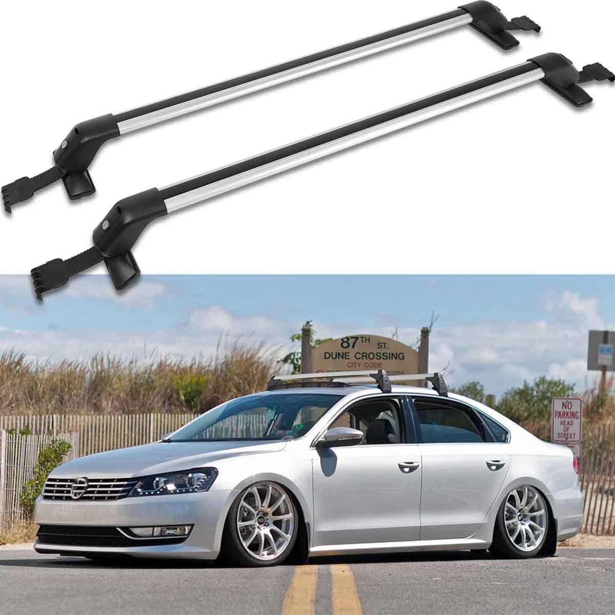 For VW Jetta GLI Aluminum Car Top Roof Rack Cross Bars Luggage Carrier+Lock US