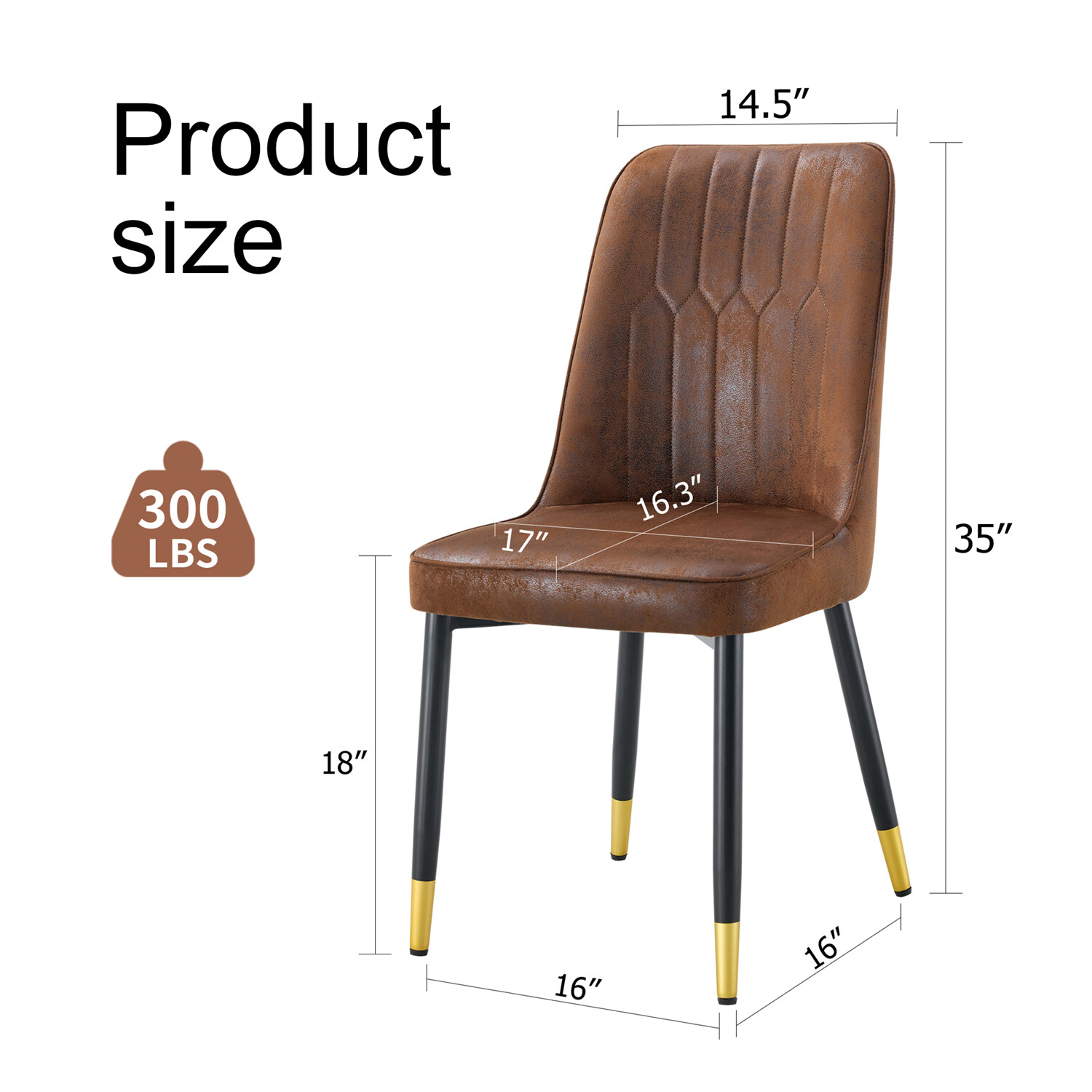 Set of 2/4 Dining Chairs Upholstered Chair w/ Metal Legs for Kitchen Dining Room