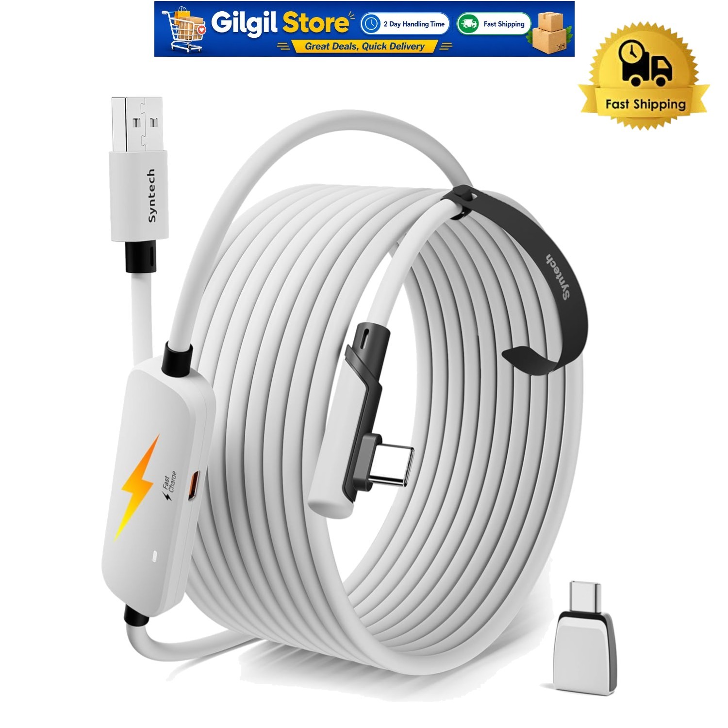 Durable 16FT VR Link Cable with Advanced Charging Chip for Oculus Quest Headsets