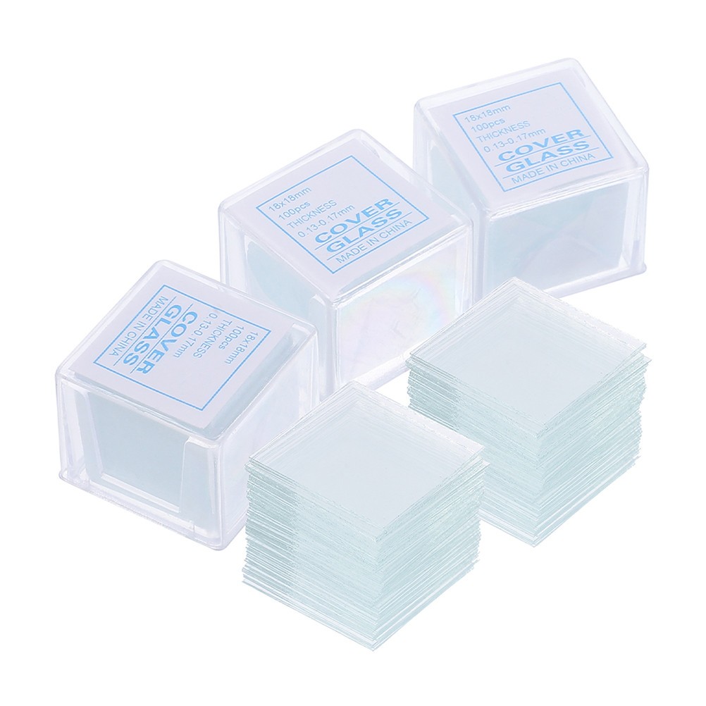 500Pcs Reusable Glass Cover Slips Microscope Slides Kit for Lab Specimen Prep