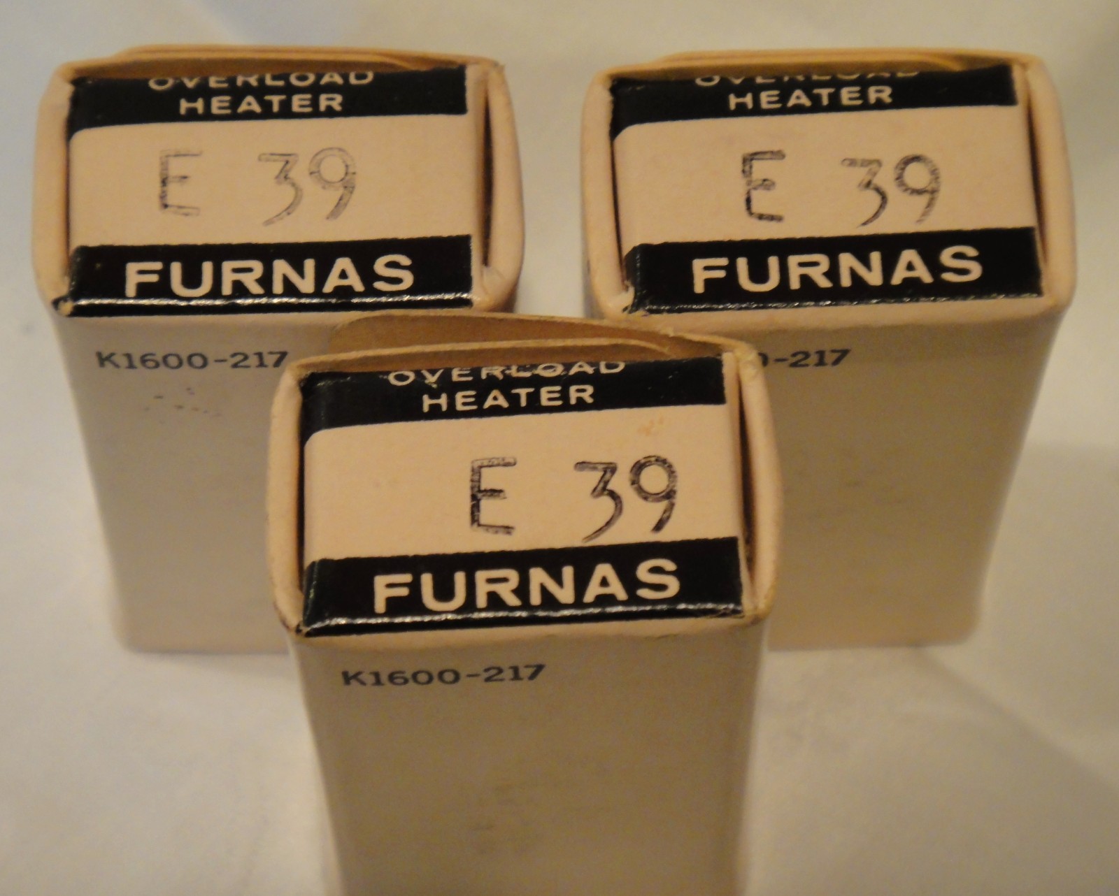 (3) FURNAS E 39 Thermal Overload Heater Elements  NEW OLD STOCK