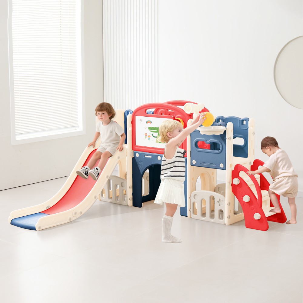 12 in 1 Indoor Outdoor Playset Toddlers 1-3 Swing Slide Combo Durable Climber