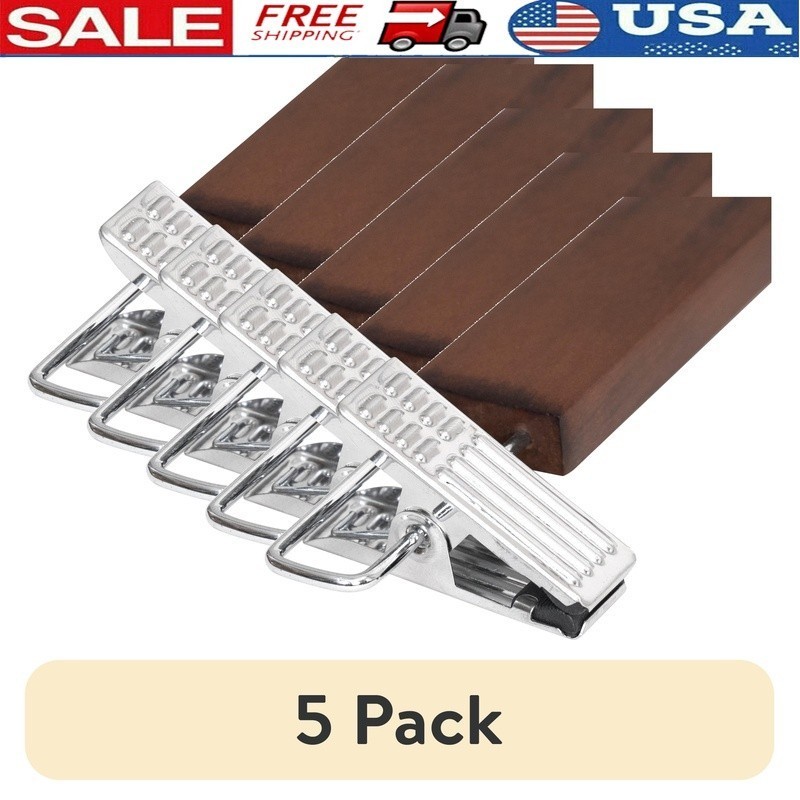 Wooden Pant Skirt Hangers Set of 3 Adult Space Saving Design Durable Clips Brown