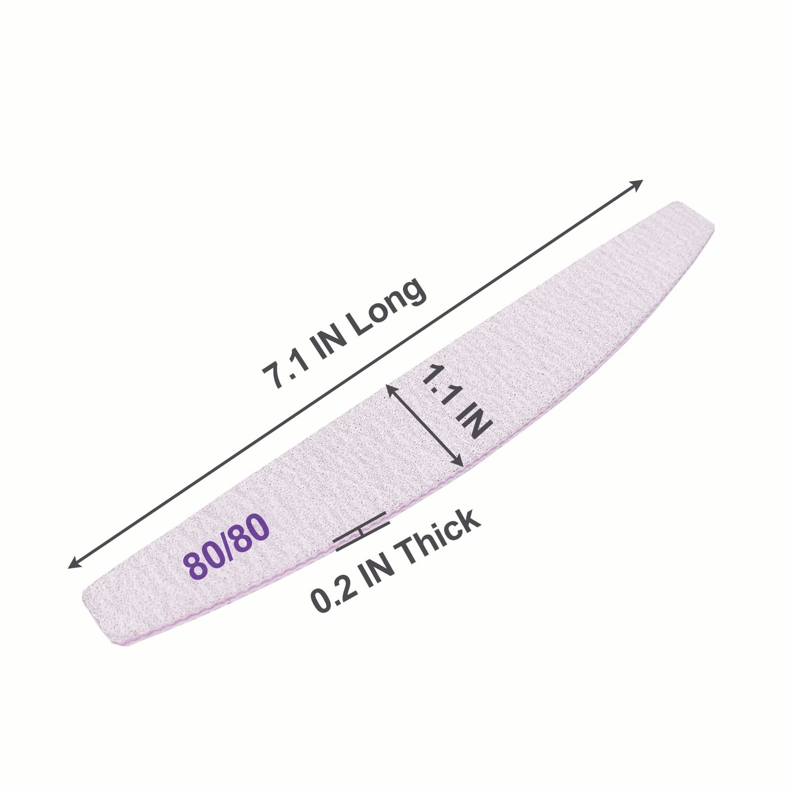80 Grit Nail Files Double Sided Emery Boards 25 Pack
