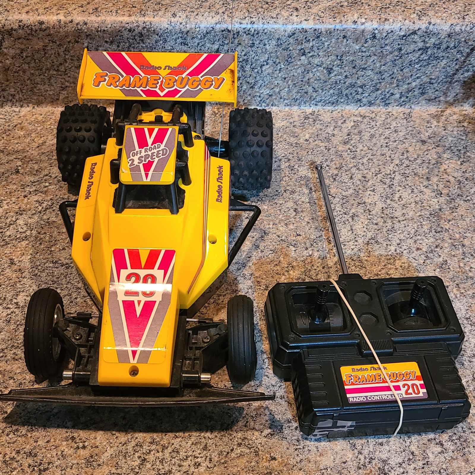 Vintage Radio Shack Radio Controlled Frame Buggy RC Car Parts or repair (A5)