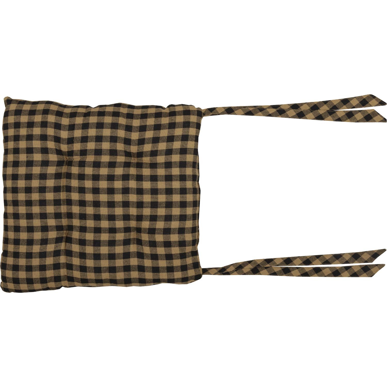 VHC Brands, Black Star, Cotton, 15x15, Chair Pad, 1 Pack, Raven, Khaki