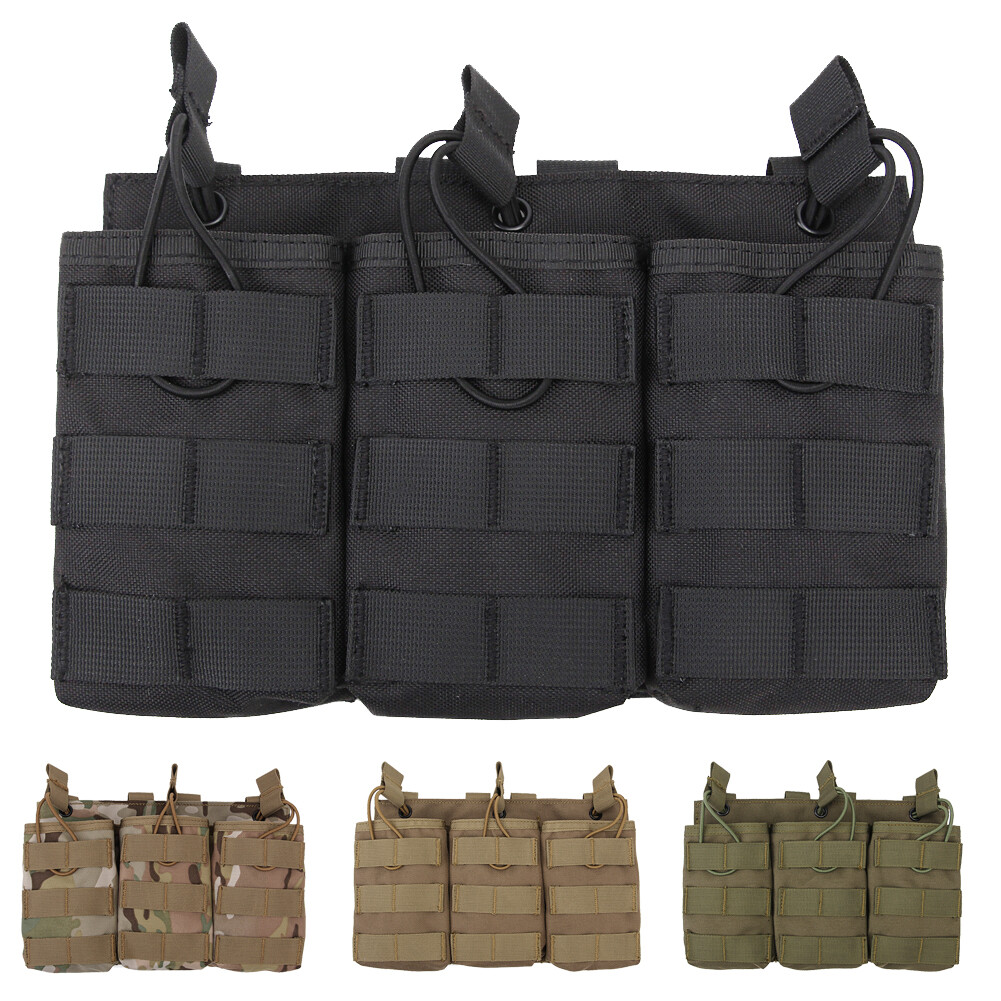 Tactical Rifle Pistol Pouch Hunting Airsoft Paintball Triple Magazine Pouch Bags