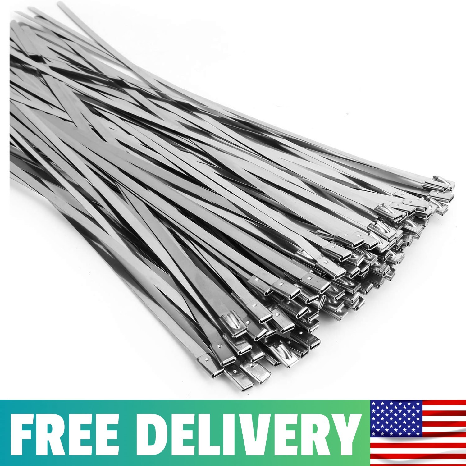 Metal Zip Ties , 304 Stainless Steel, Heavy Duty Self-Locking Cable Ties, For