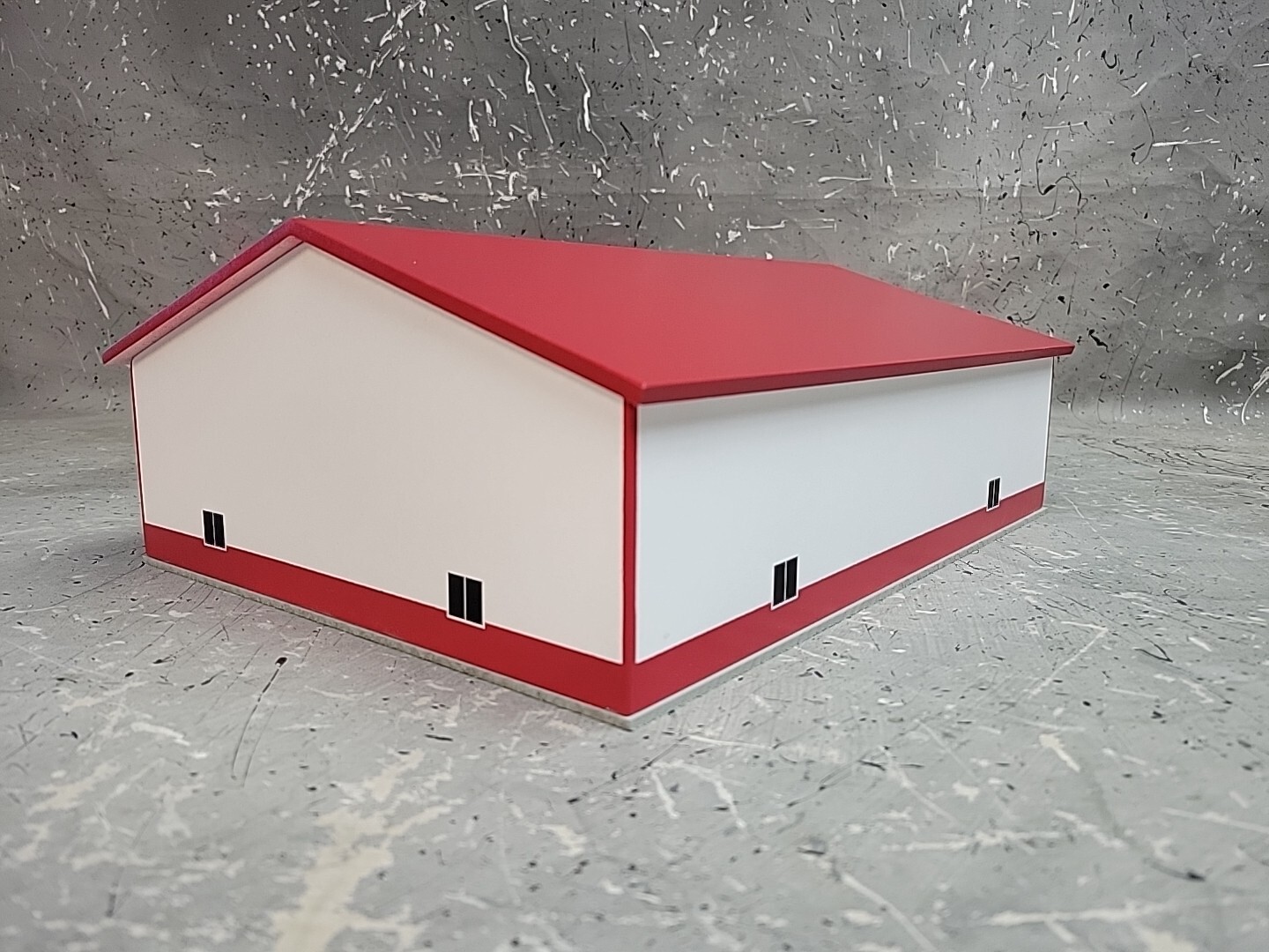 1/64 Custom scratch built 60x80 building Red & White With Floor