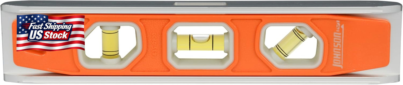 Johnson Level & Tool 1435-0900 Magnetic Glo-View Torped, 9", Orange, 1 Level