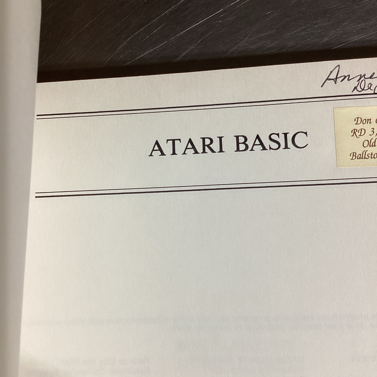 Atari BASIC 400 / 800 - A Self Teaching Guide - Vintage 1979