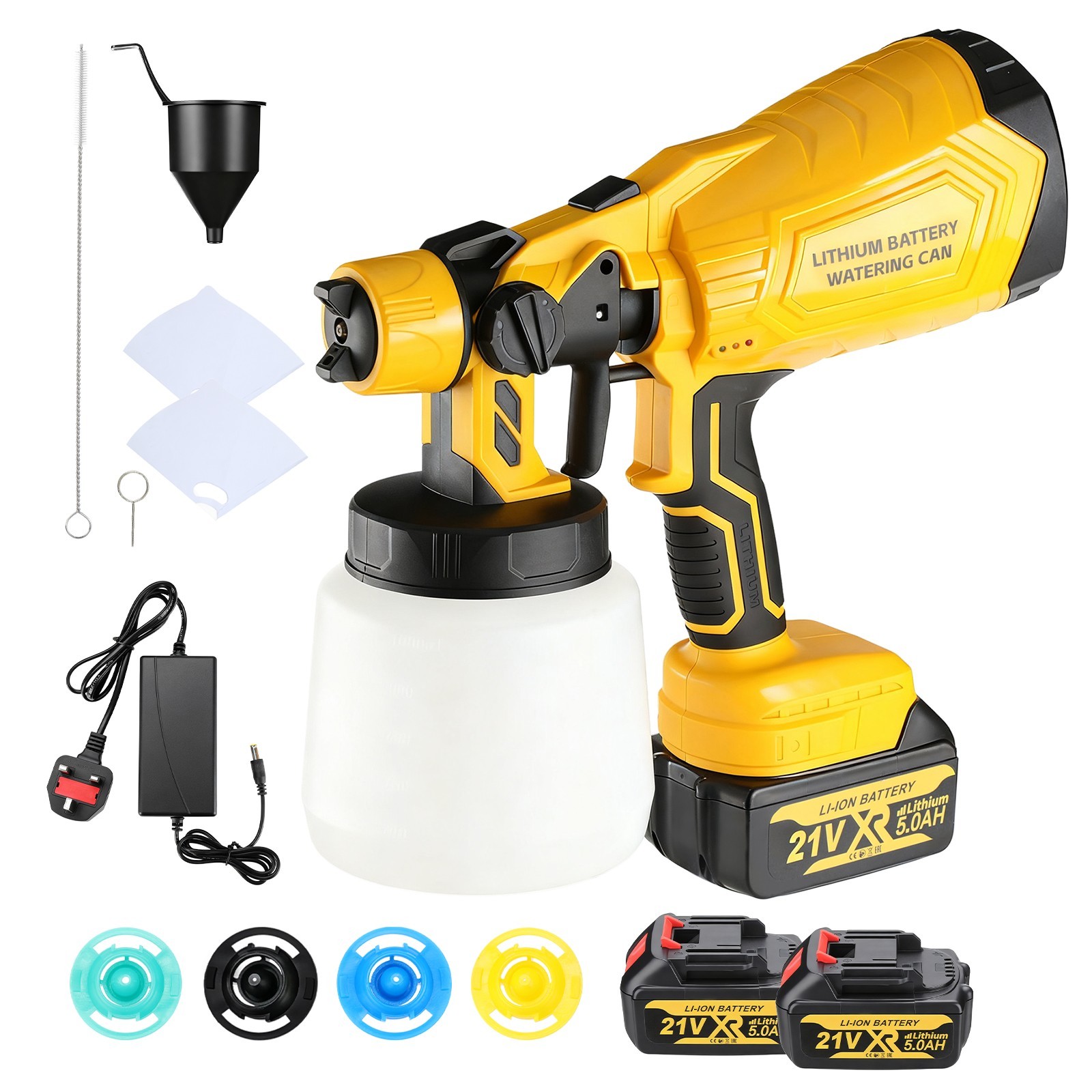 Cordless Paint Sprayer Set w/ 2 Battery 5000mAh Electric Spray Paint Gun 1000ML