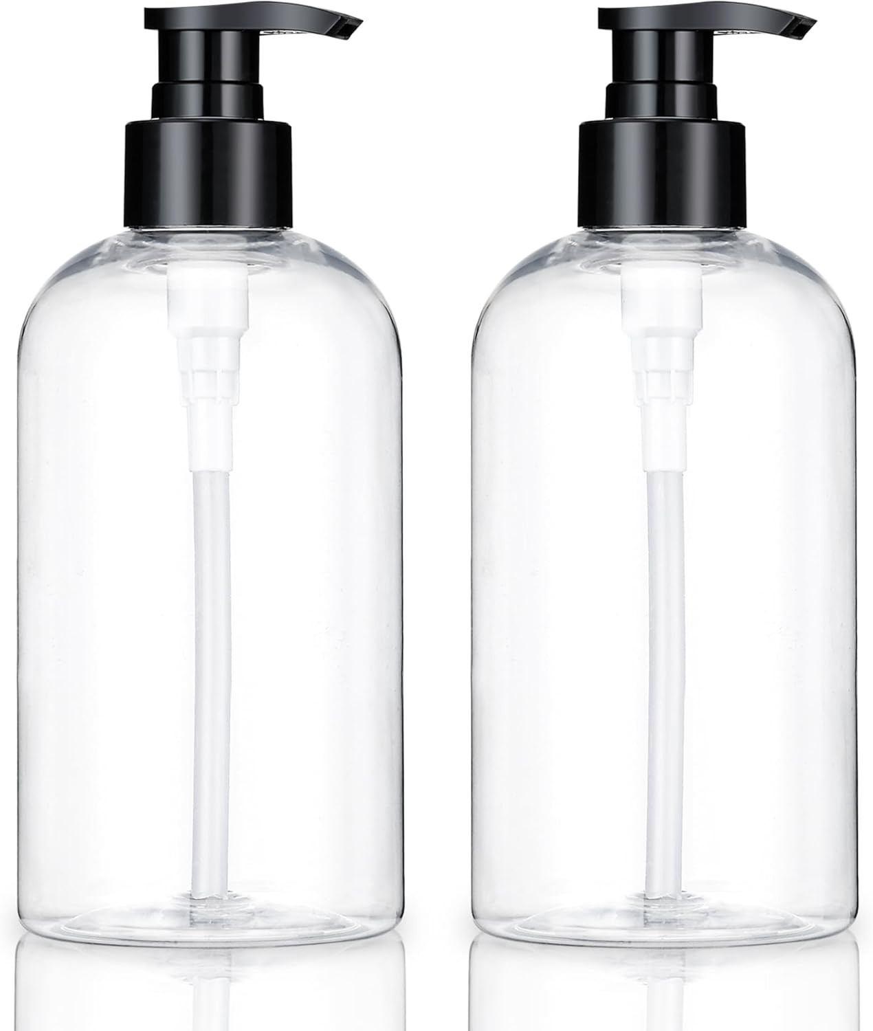 Plastic Pump Bottles Dispenser 2Pcs 10Oz Clear Refillable Pump Bottle Empty Pump