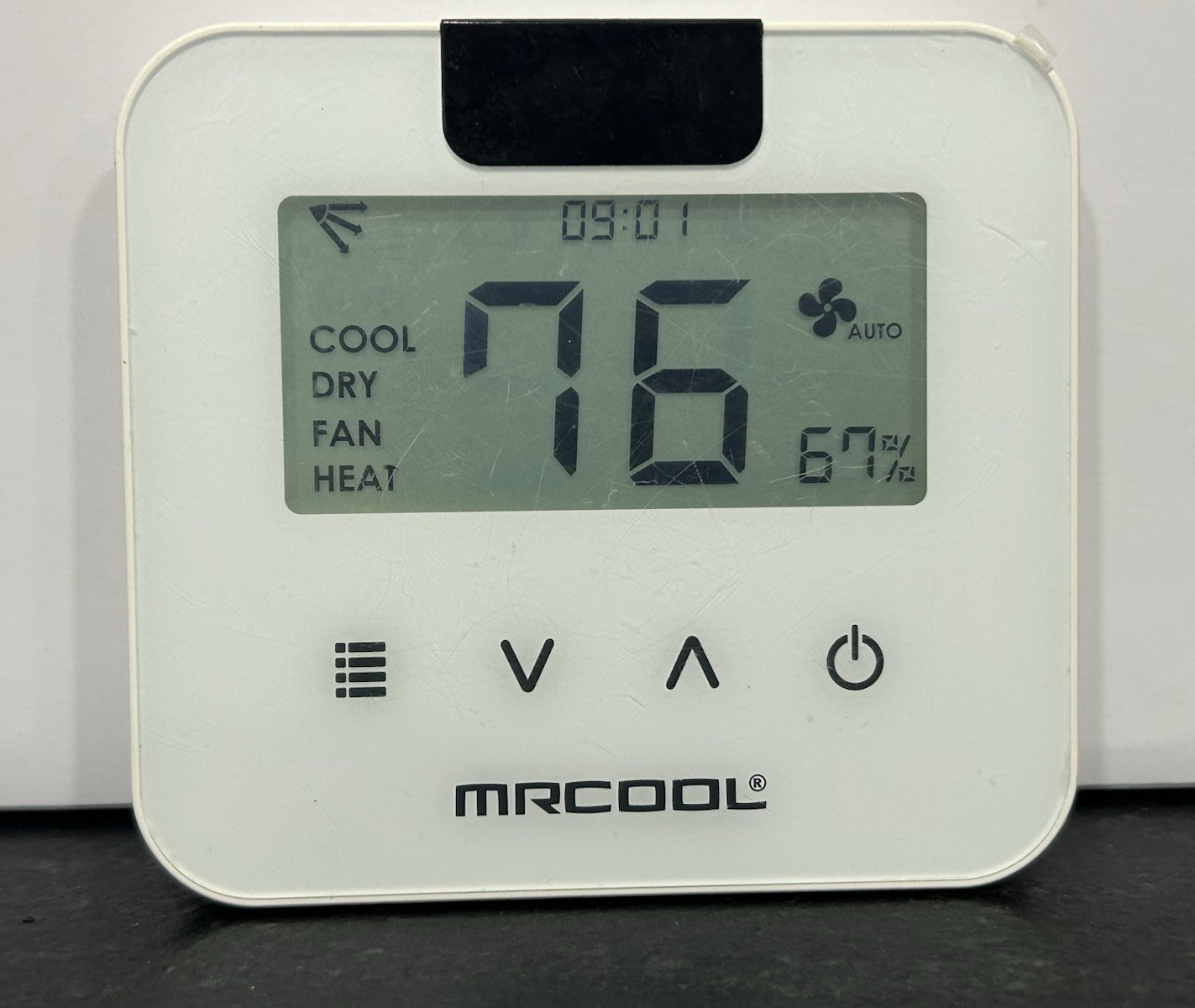 MRCOOL Mini-Stat MS103WA Digital Wall-Mounted Thermostat, White Square Display