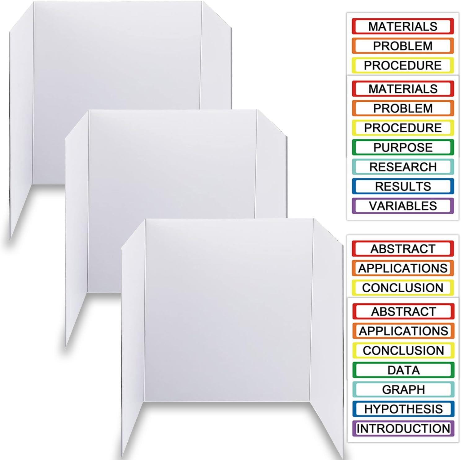 Trifold Display Boards with Colorful Self-Adhesive Sheets – 24 X 16 Inch Tri-Fol