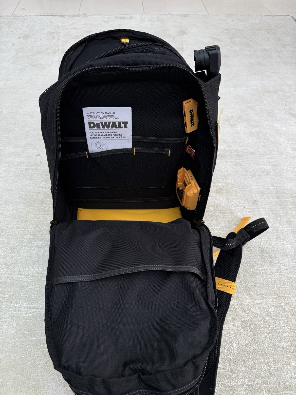 DEWALT DGCL33 33 Pockets USB Illuminated charging tool Backpack USB (INC VAT)
