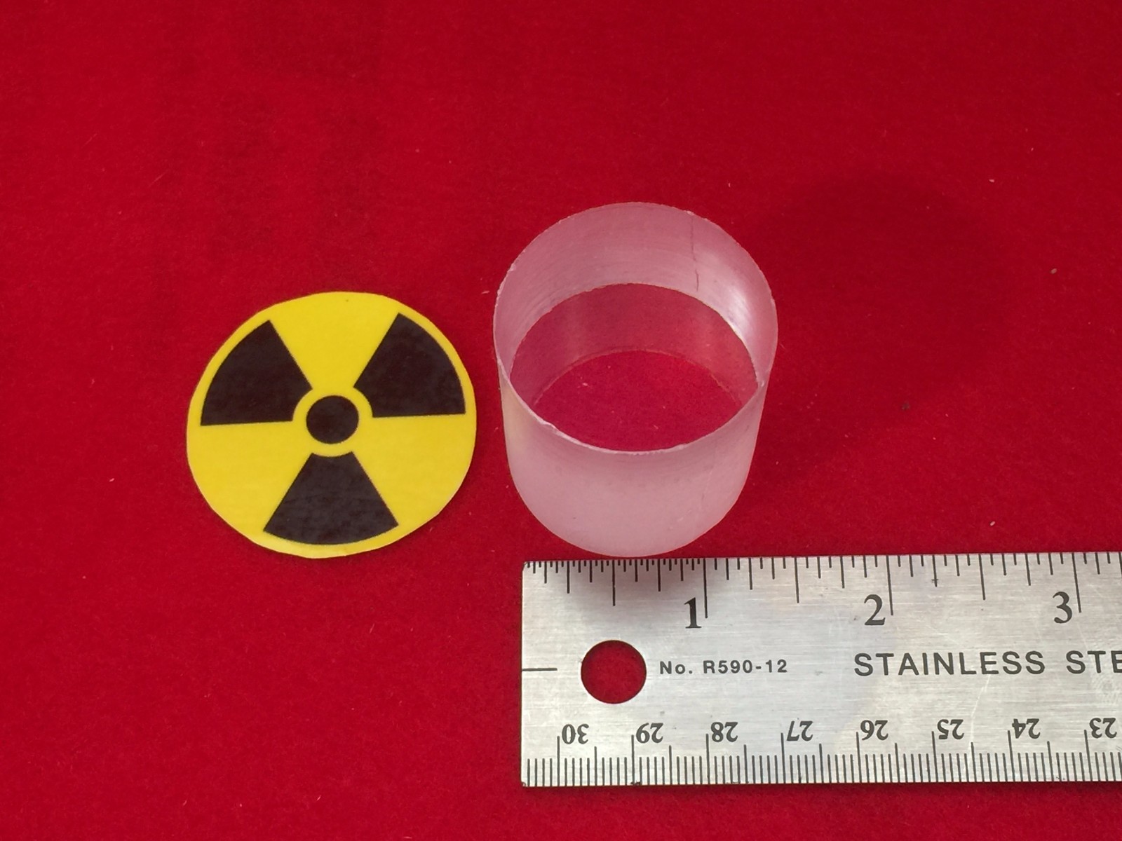 Bicron BC408 Plastic Scintillator 1-3/8" diameter X 1.5" length (35 X 38mm)