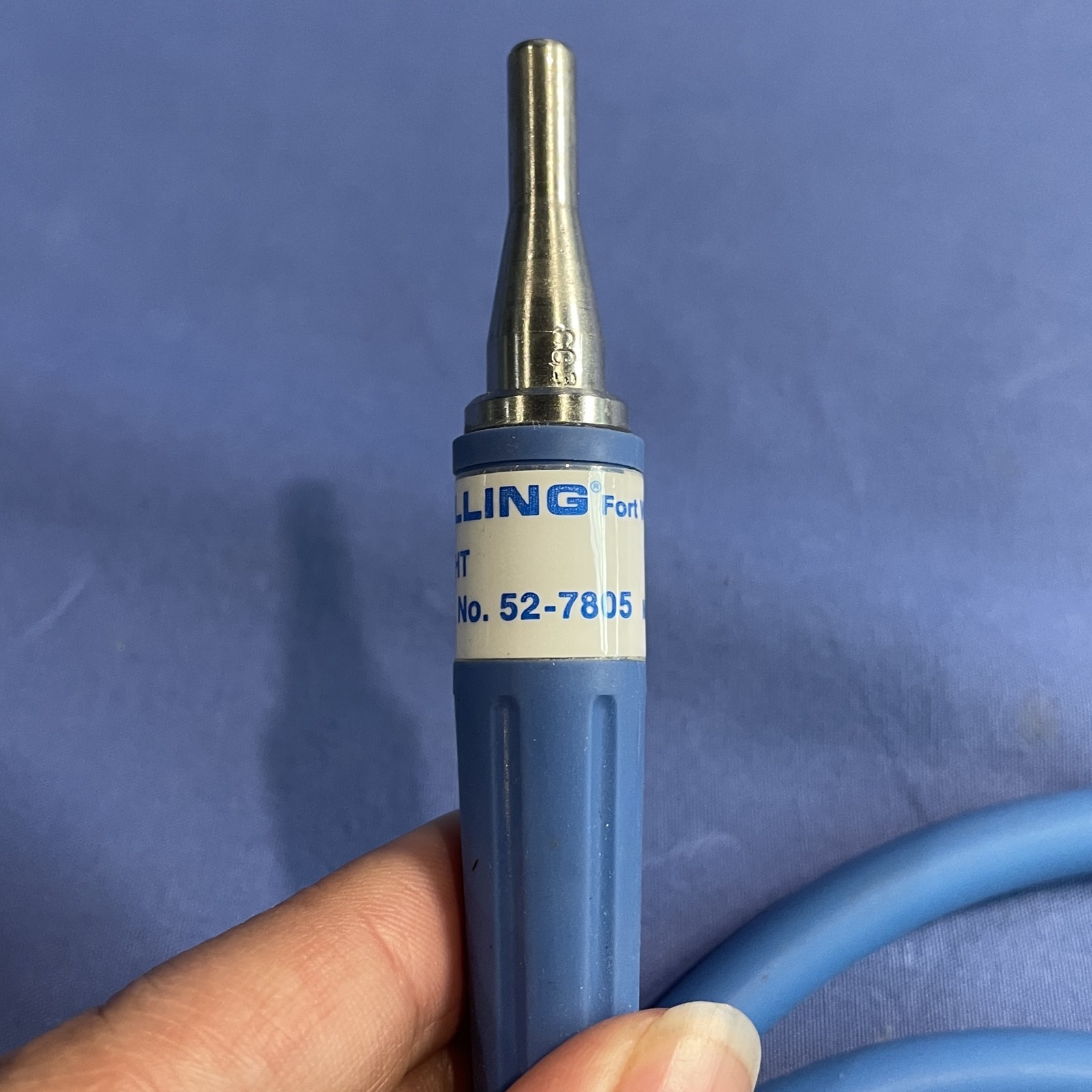 Pilling Weck Fiber Optic Light Cable w/ Angled Metal Guide REF 52-7805 - Tested