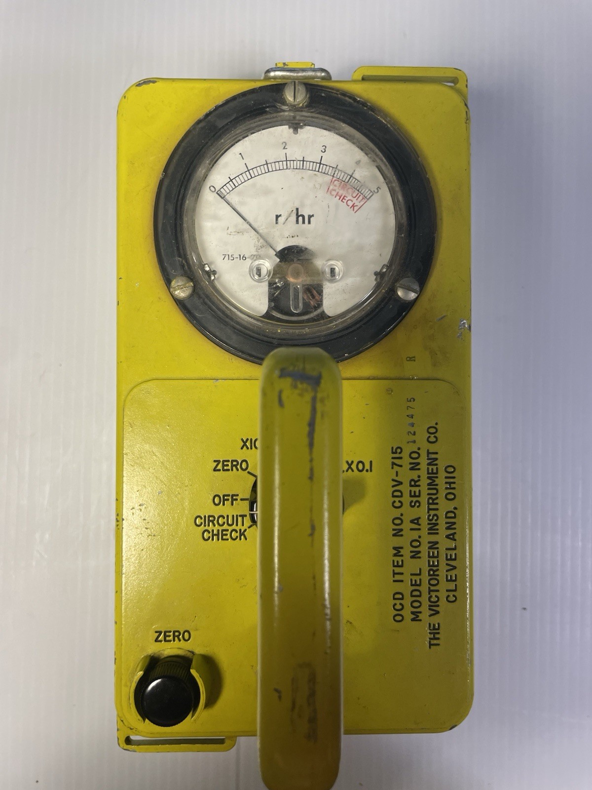 Civil Defense Victoreen CDV-715 Model 1A Radiological Survey Meter AS IS/PARTS