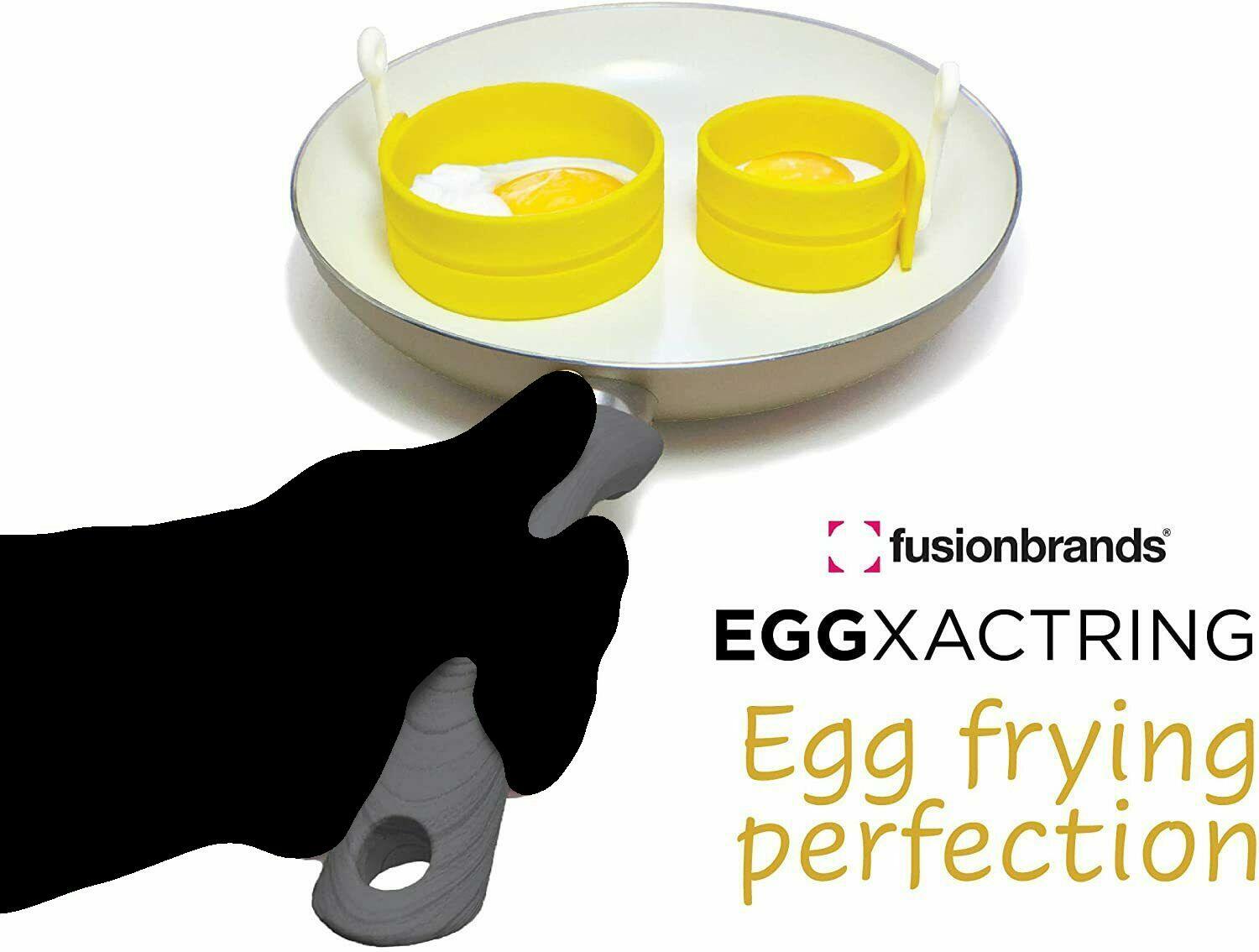 Fusionbrands EggXactRing Adjustable Silicone Egg Ring, Yellow