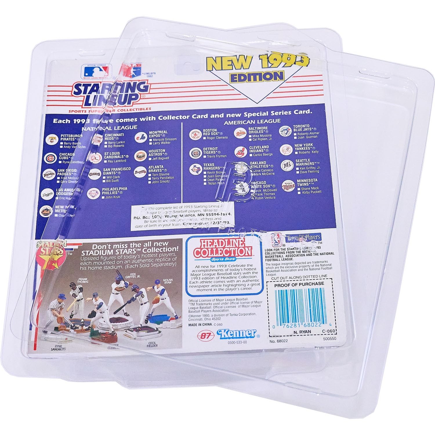 Starting Lineup Protector Case for Kenner SLU Figures Clamshell Blister Displ...