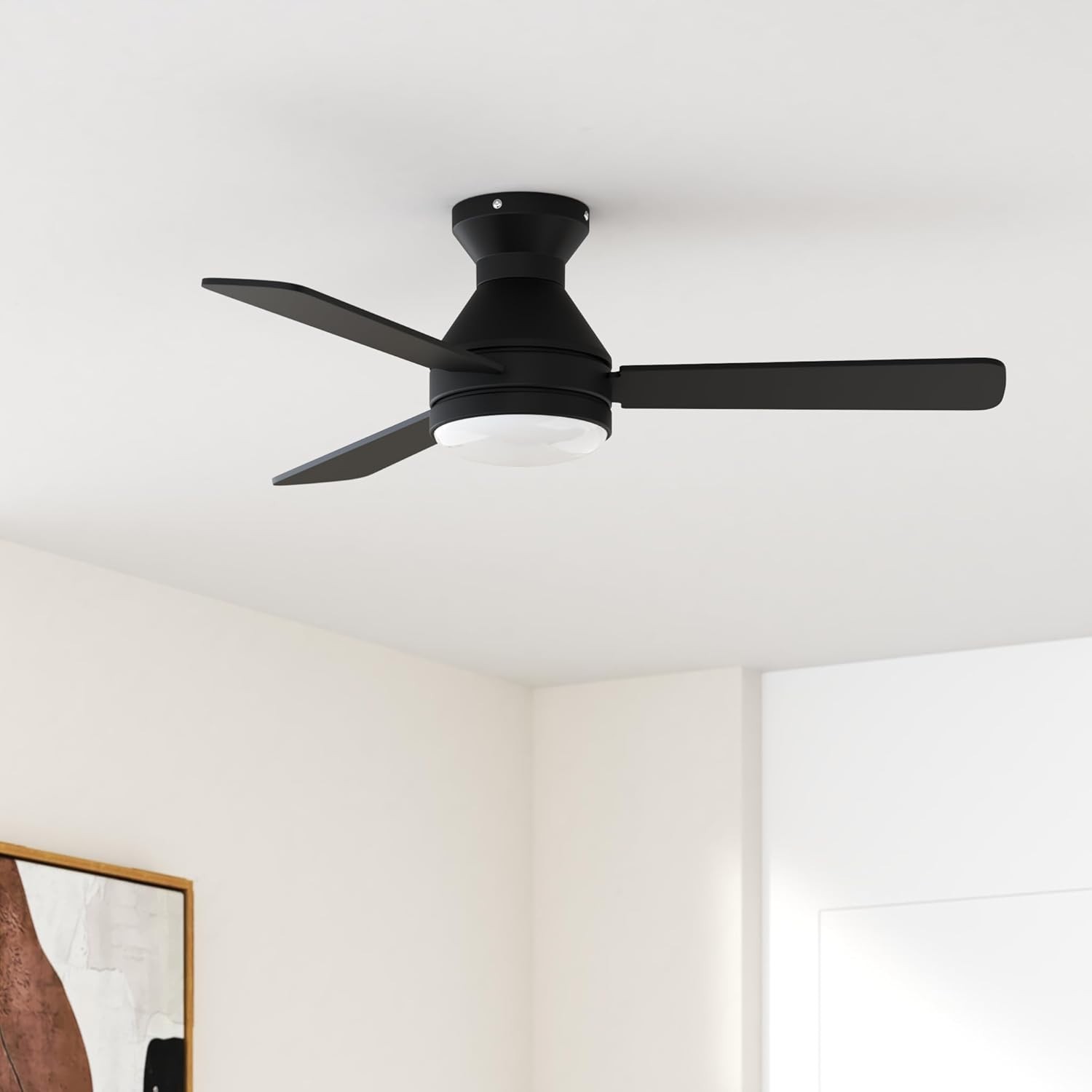 Quiet 42-Inch Reversible Ceiling Fan with LED Light & Remote - Dimmable Design