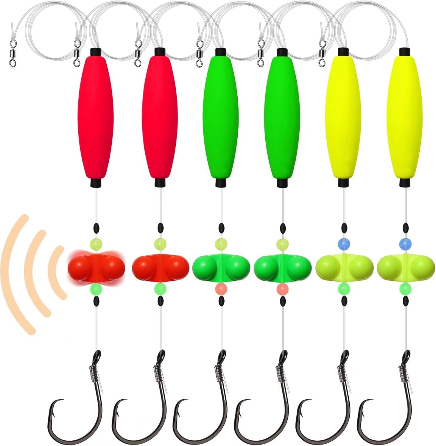 Dovesun Catfish Rigs Santee Rig Float 23", Cigar Float-6/0Hook * 6PCS