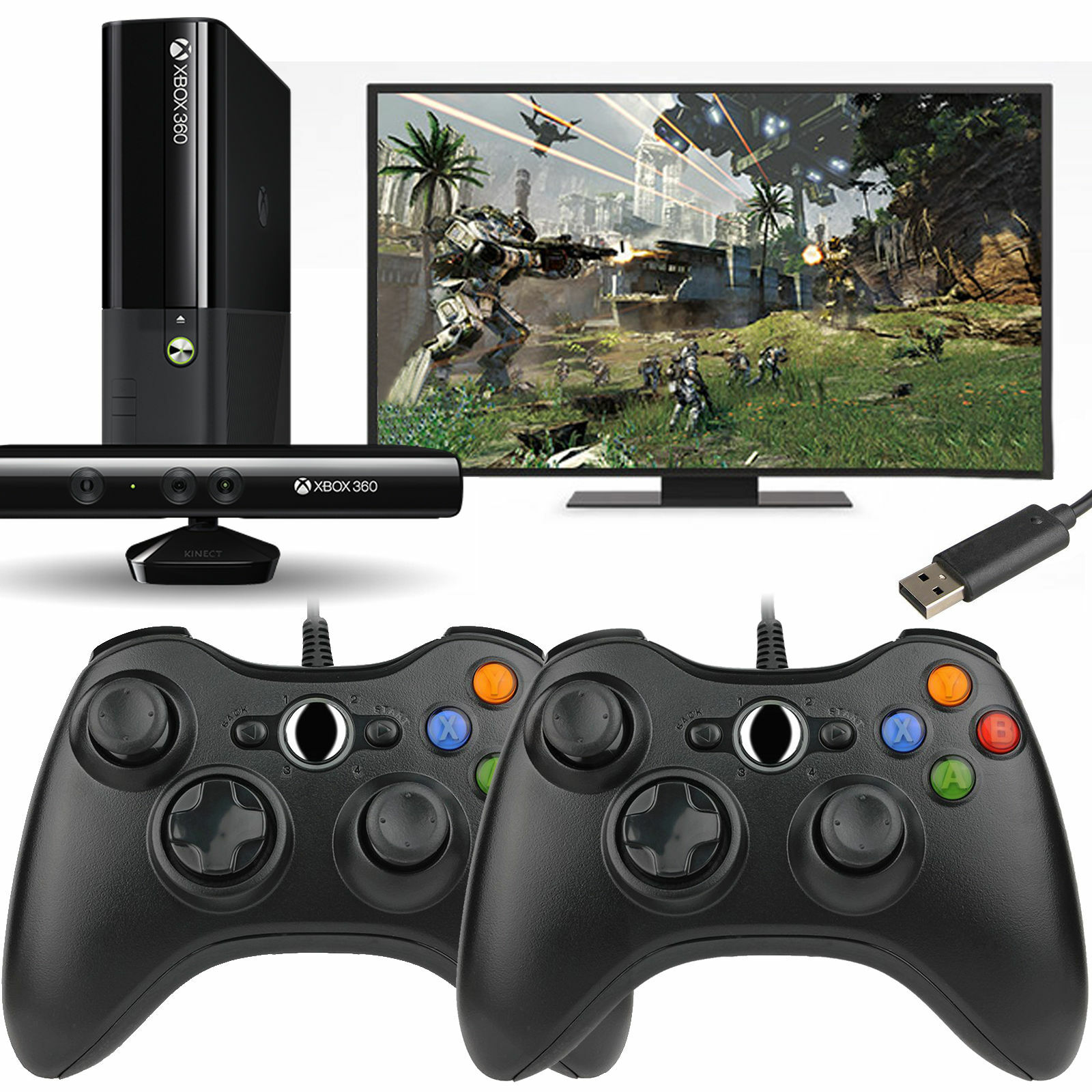 Long Wired USB Game Pad Controller For Microsoft Xbox 360 Console PC Windows MAC