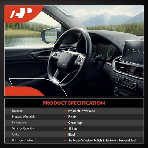 Front Left Driver Side Master Power Window Switch Compatible with Lincoln