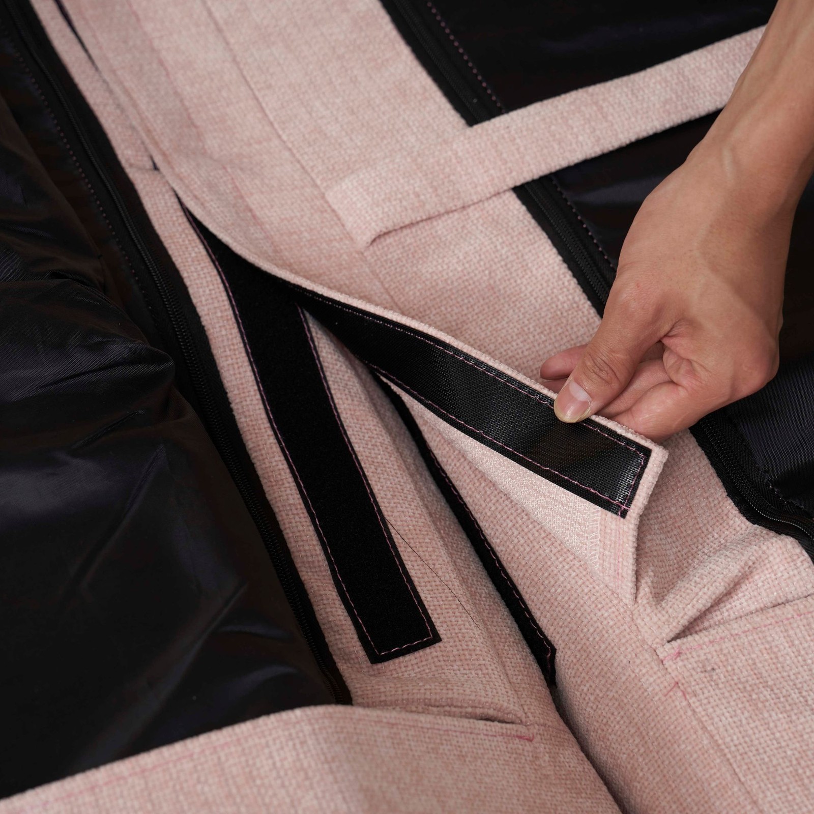 Convertible Fold-Out Double Sofa Bed,Pink