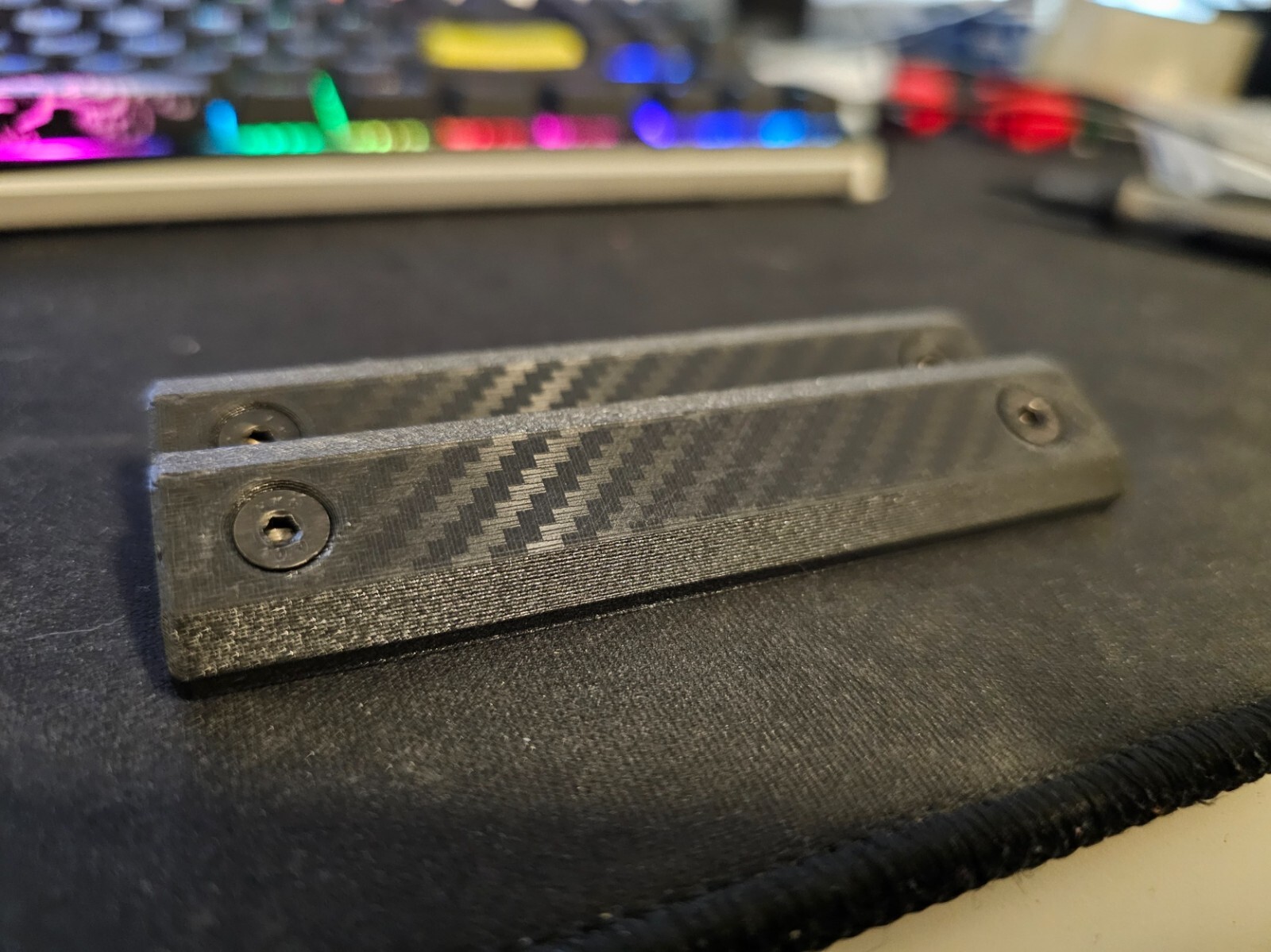 mlok rail cover carbon fiber 2 slot length hardware included set of 2 for m-lock