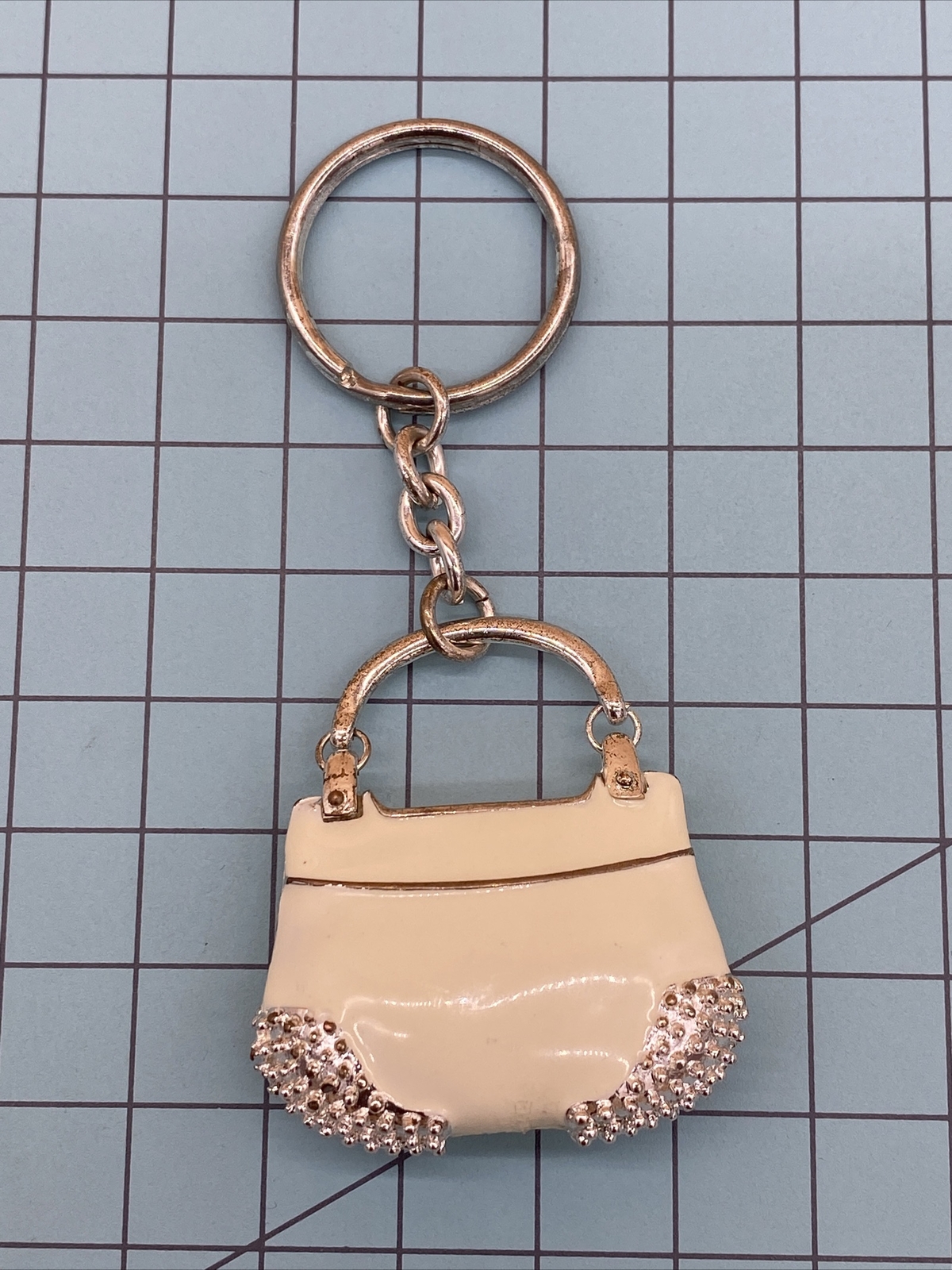 vintage white purse keychain collectors