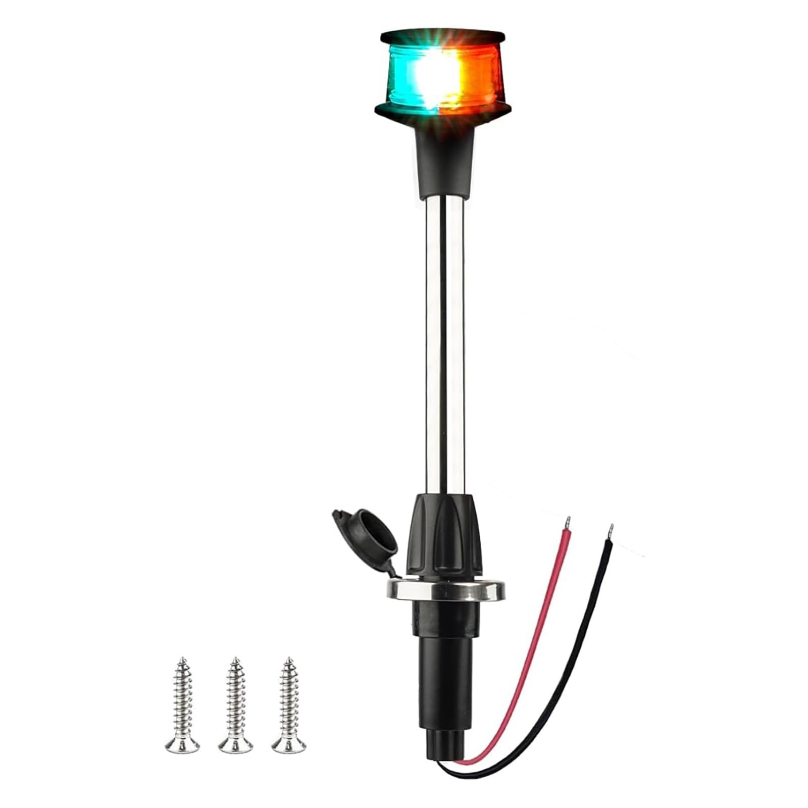 Bow Light LED Boat Navigation Lights Red and Green Bi-Color Lighting Pole Rem...