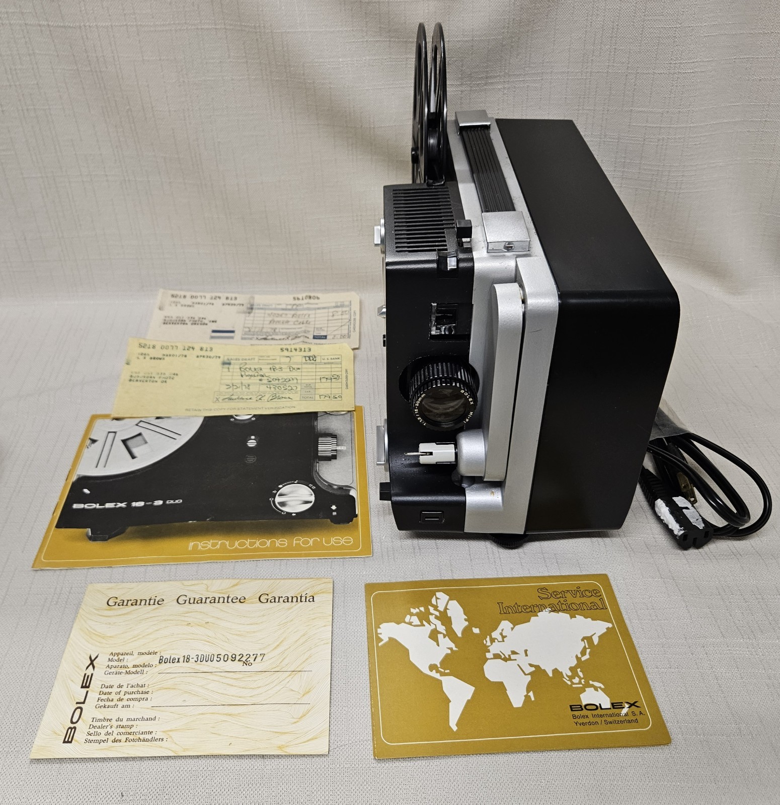 Bolex 18-3 Duo Dual Format 8mm Cine Projector w/ Box and Original Shipping Box,