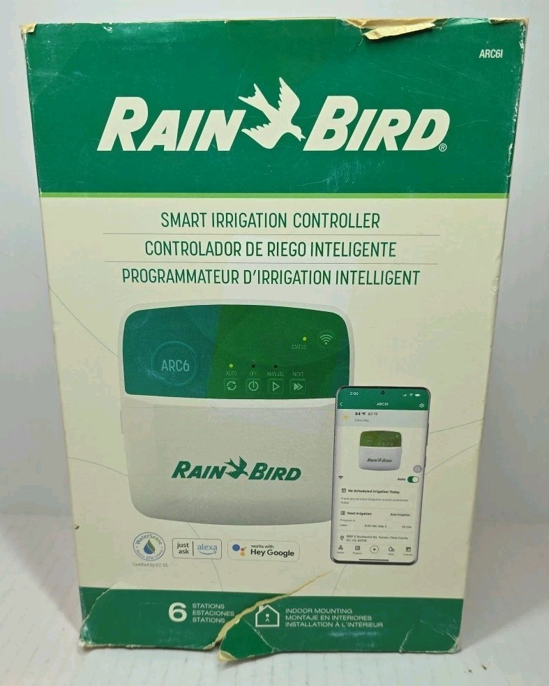 Rain Bird ARC6 6-Zone App Based Residential Smart Irrigation Controller Open Box